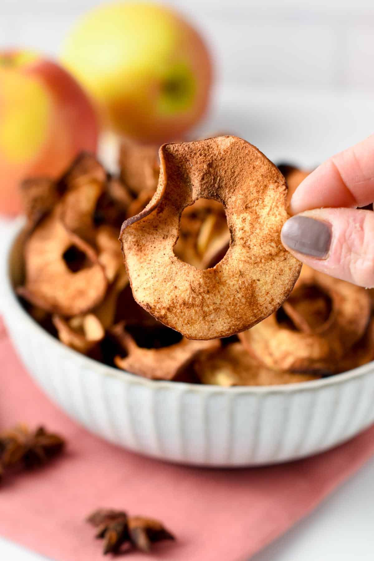 Low calorie air fryer apple chips