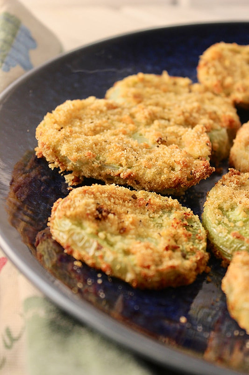 Low carb air fryer fried green tomatoes
