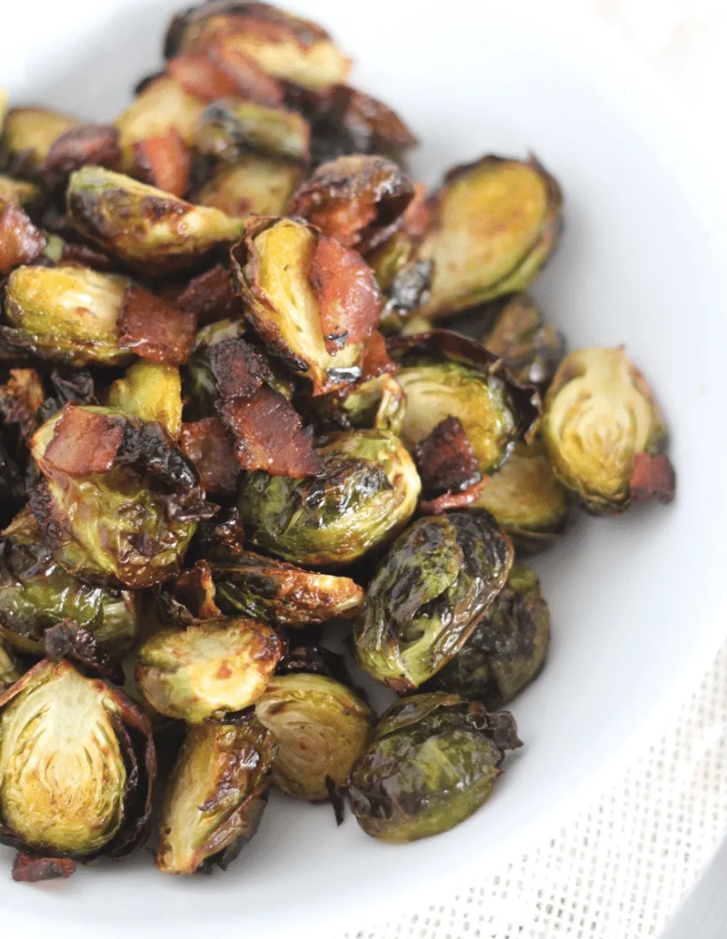 Maple syrup glazed brussels sprouts