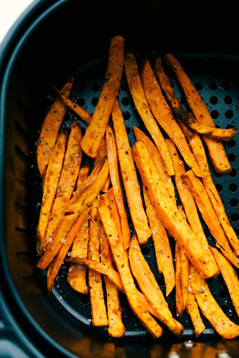 Perfect air fryer sweet potato fries with italian seasoning