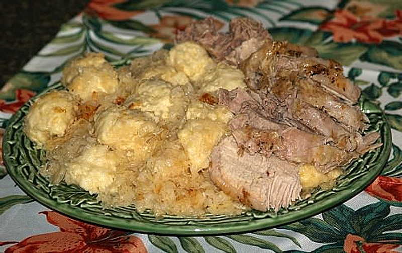 Pork roast with sauerkraut & dumplings