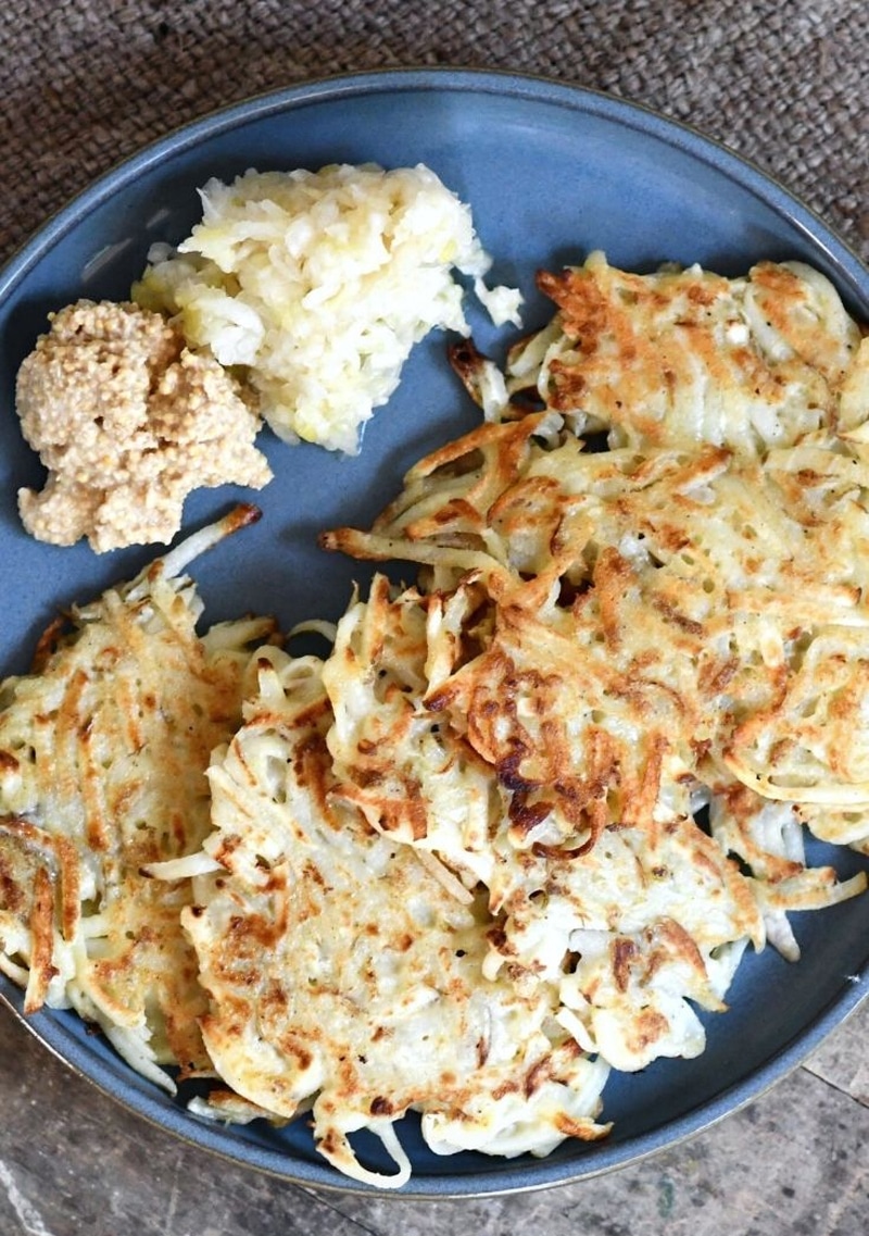 Potato & sauerkraut latkes