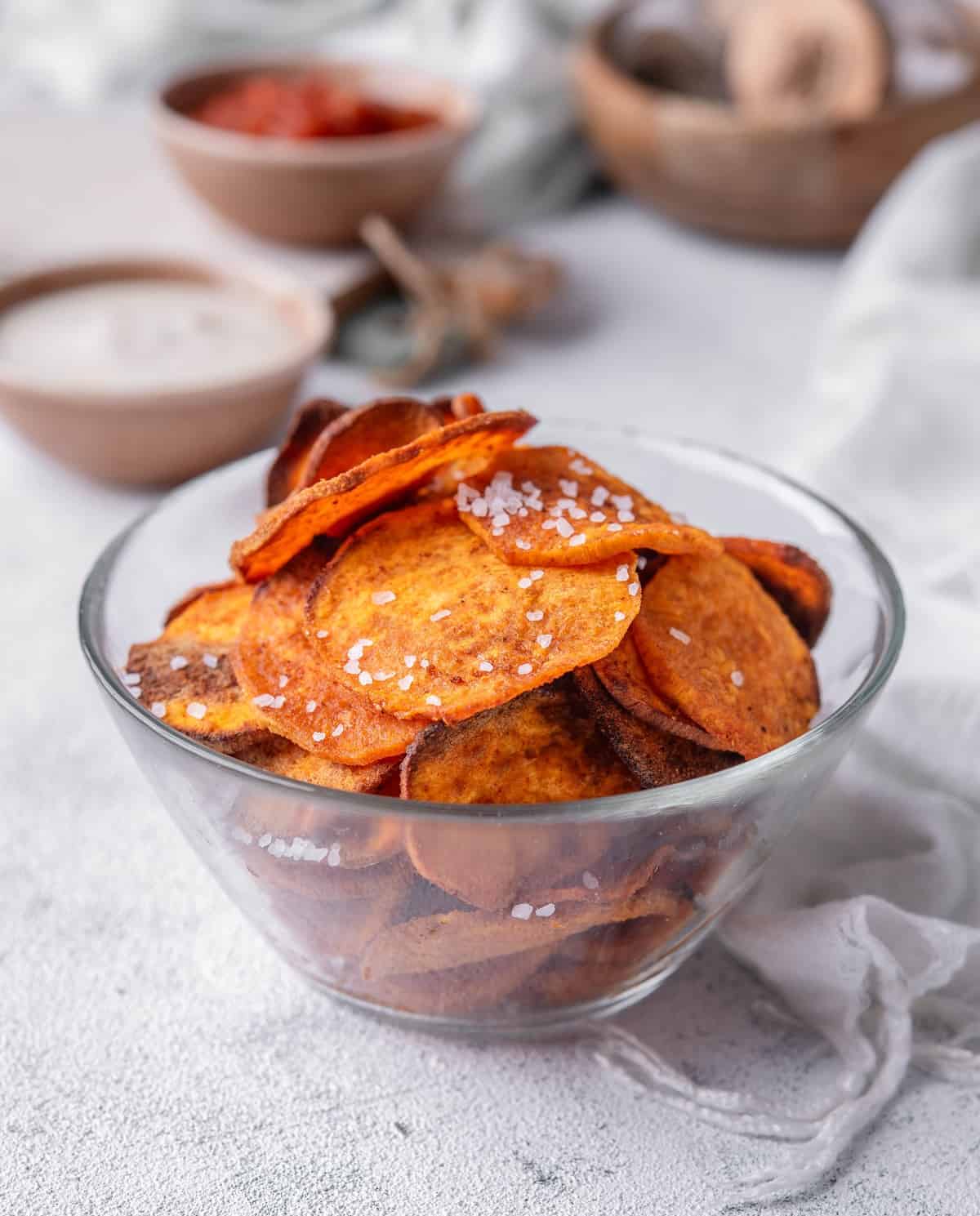 Spicy sweet potato chips