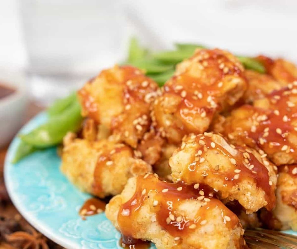 Air fryer sweet and sour sesame chicken