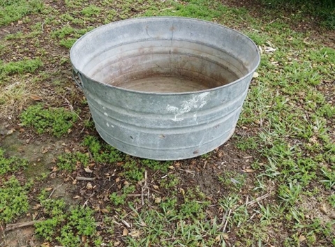 Galvanized Tub Fountain and Planter - Cottage at the Crossroads